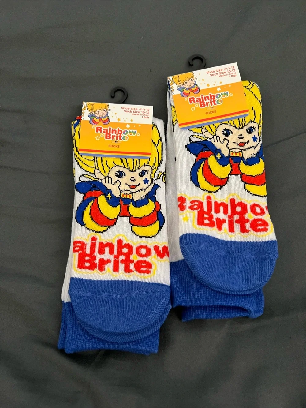 Rainbow Brite 2 pairs of socks New